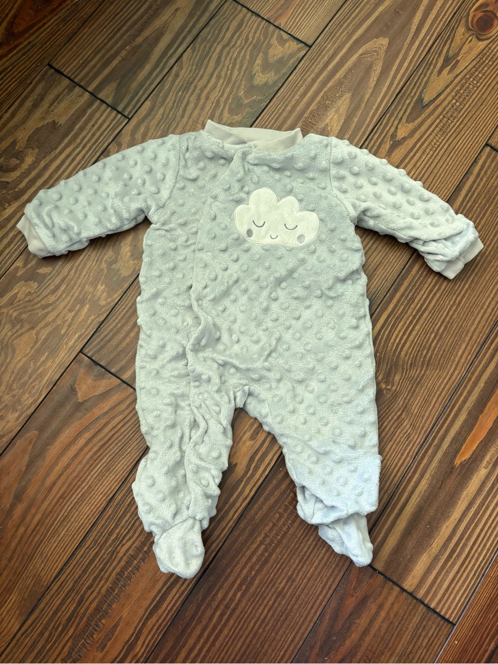 Carter's Light Gray Cloud Textured Footed One-Piece